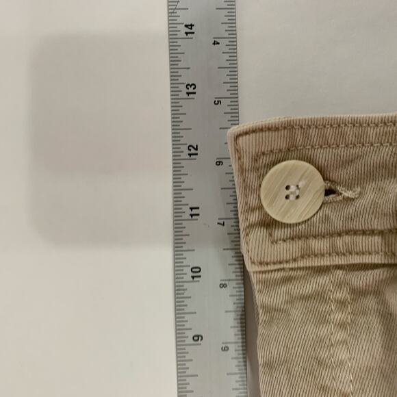 Zara Marine Straight Jeans 4 Tan Khaki Wide Leg Ultra High Rise Raw Hem *flaw - Picture 7 of 9
